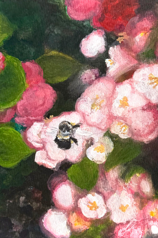 Bee and Flowers 4x6in
