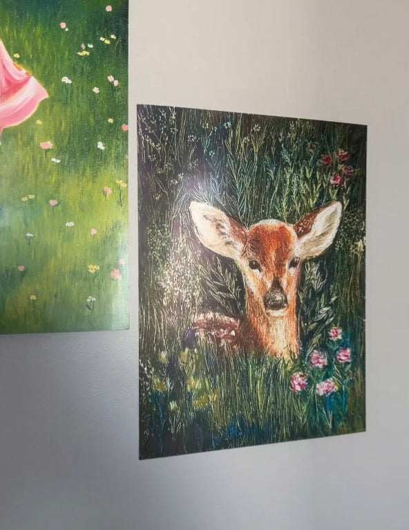 Deer in Tall Grass: Print